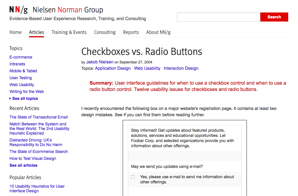 Checkbox vs Radio-Button, default selected or not? | by Duke Nguyen |  Deliveree | Medium