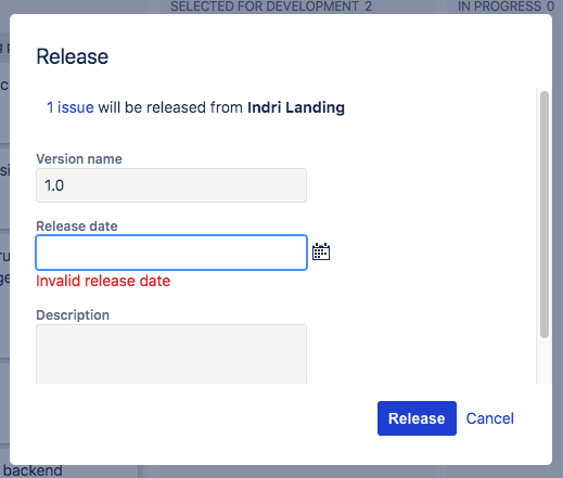 Did you know… release needs a date? What if we don’t know when a release will be done? Don’t ask me.