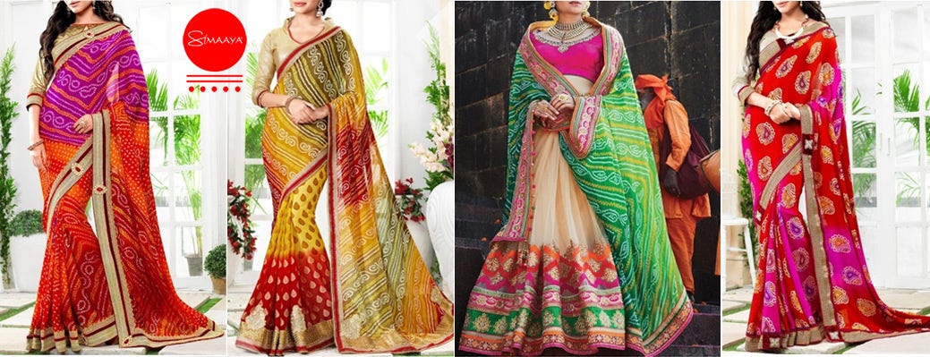 VIBRANT BANDHEJ SAREES ONLINE 