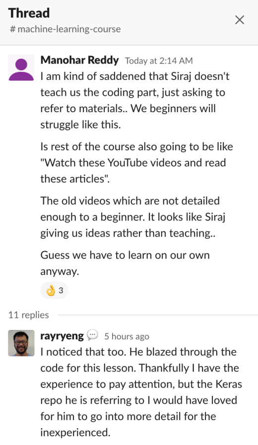 siraj machine learning course