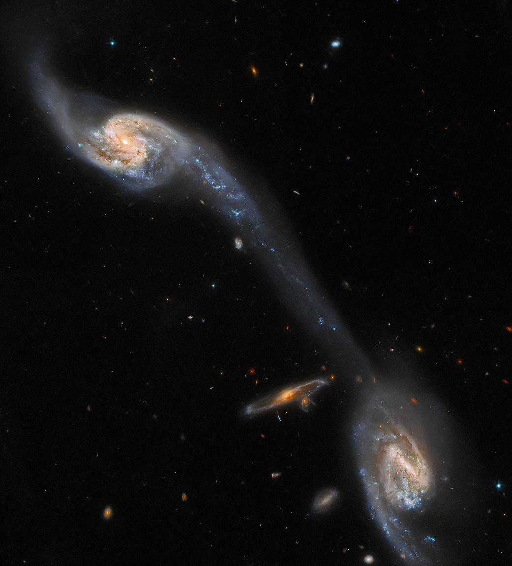 Hubble telescope has taken a fascinating photo of galaxies connected by