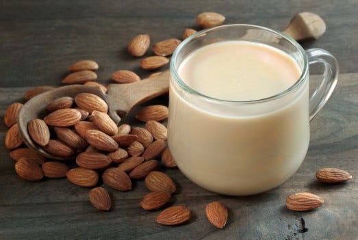 The single one significant symptom of drinking almond milk