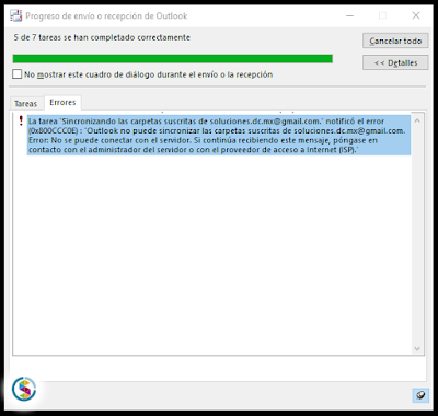 Solución al Error (0x800ccc0e) 'outlook no puede sincronizar las carpetas  suscritas… (Office 2016) | by Mr. Domínguez | Medium