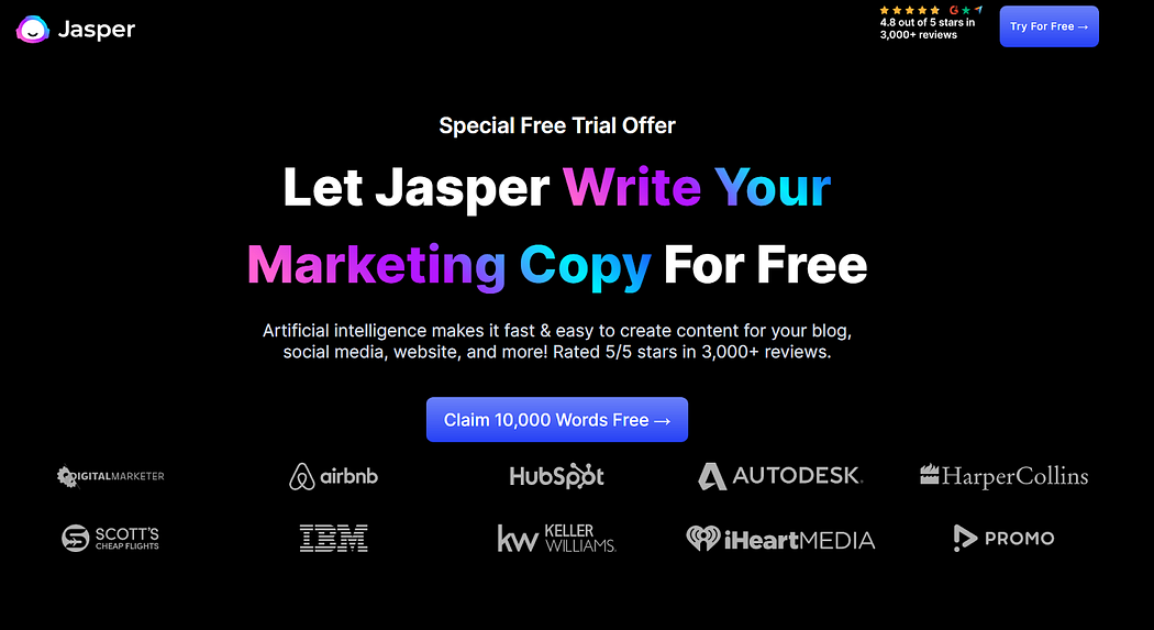 Even black color background as white space on Jasper