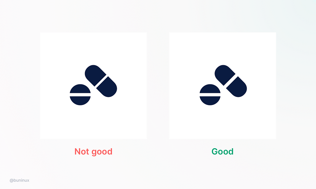 Equal spacing in icons