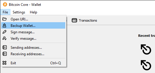 How To Claim Bitcoin Cash From Bitcoin Core To A Full Node Wallet - under the file menu click backup wallet save the wallet dat file to a location or device other than where you have installed bitcoin core