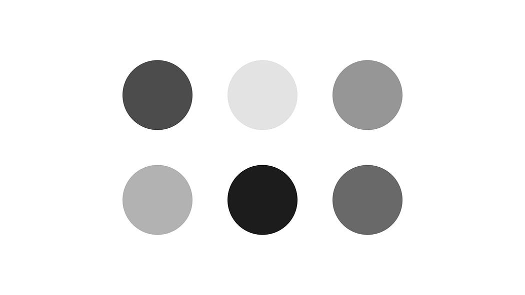 The initial palette of colors, in Luminosity mode.
