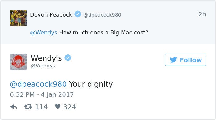 Wendy's social media