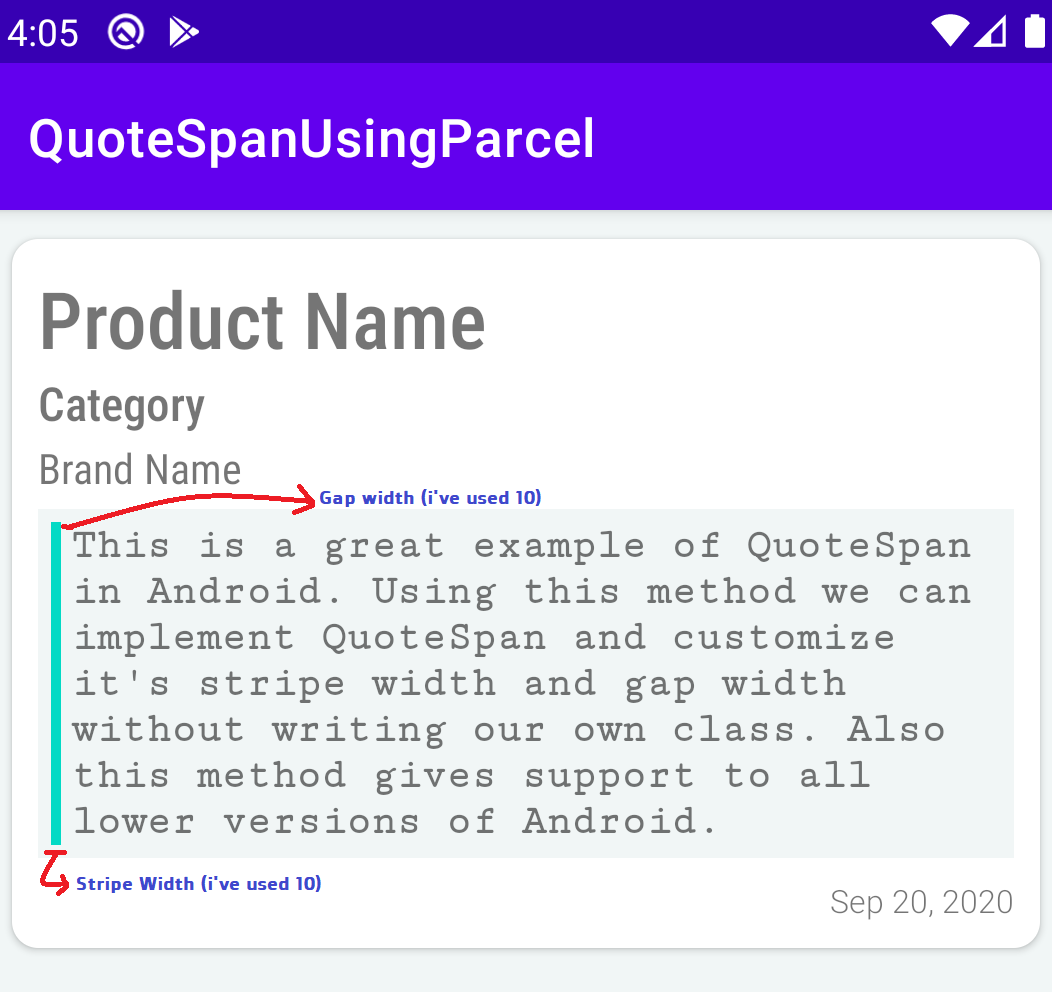 Android Quote Span With AppCompat Support Using Both Java and Kotlin