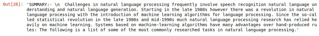 Final extracted summary