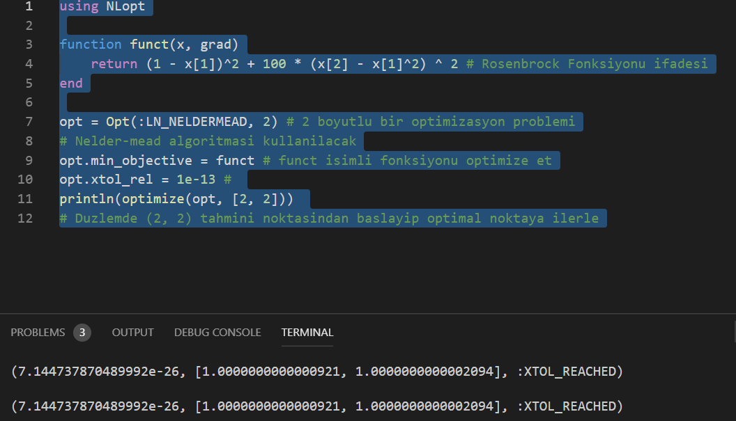 Julia: NLopt ile Rosenbrock Fonksiyonunun Optimizasyonu | by Sıddık ...