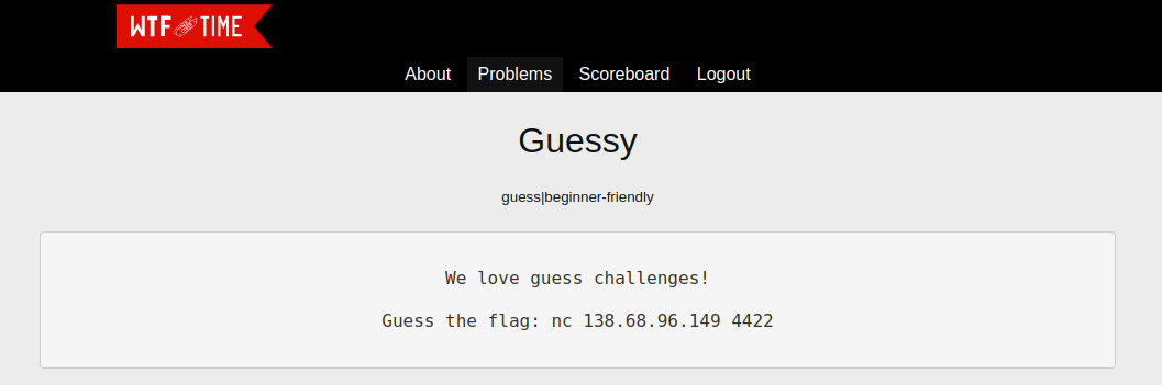 Guessy challenge writeup wtftime CTF | by Aagam shah | InfoSec Write-ups |  Medium