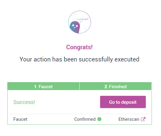 Aave faucet second step