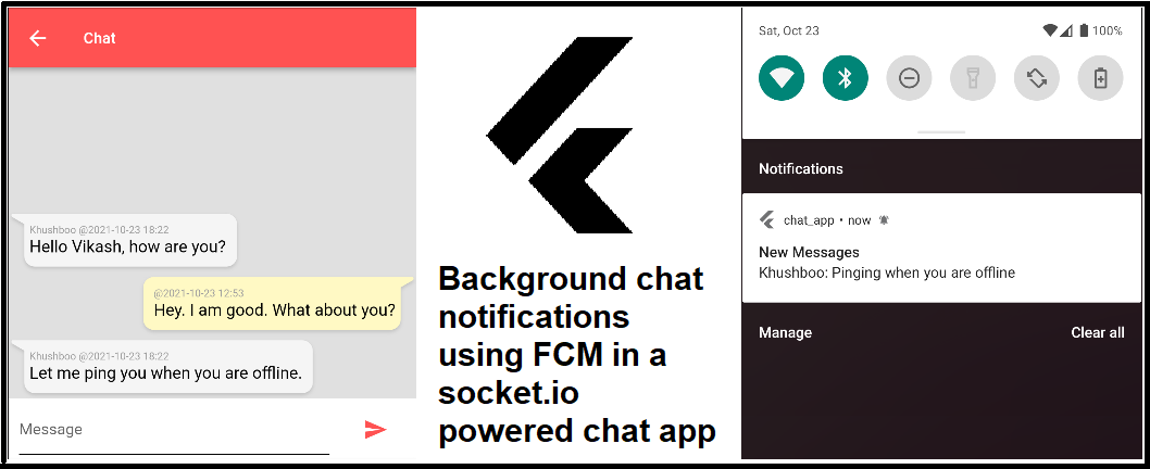 Flutter: Chat notifications using FCM in a socket.io powered chat app | by  Vikash Kumar | Nerd For Tech | Medium