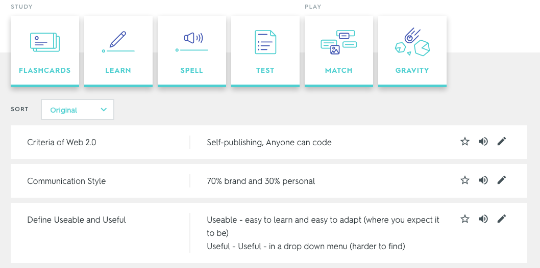 Studying with Quizlet. For this week I decided to create a… by Paige