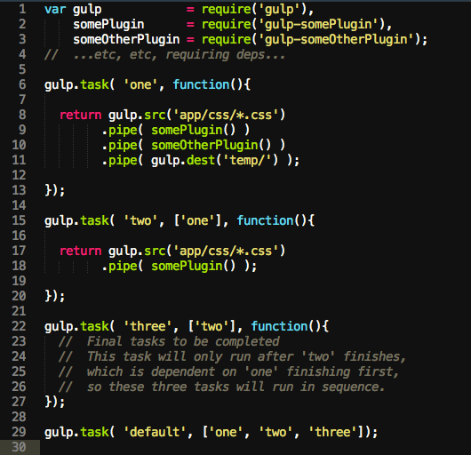 Task Dependencies in Gulp. Ever struggle trying to get tasks to… | by Dave  Lunny | Medium
