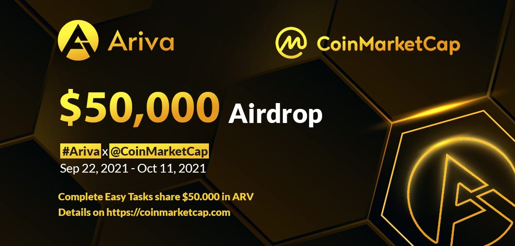50 000 Airdrop Ariva Arv X Coinmarketcap Participate In The 50 000 Airdrop Ariva Arv X By Arivacoin Medium