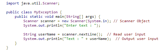 Java User Input and Output. We can use Scanner class to take input ...