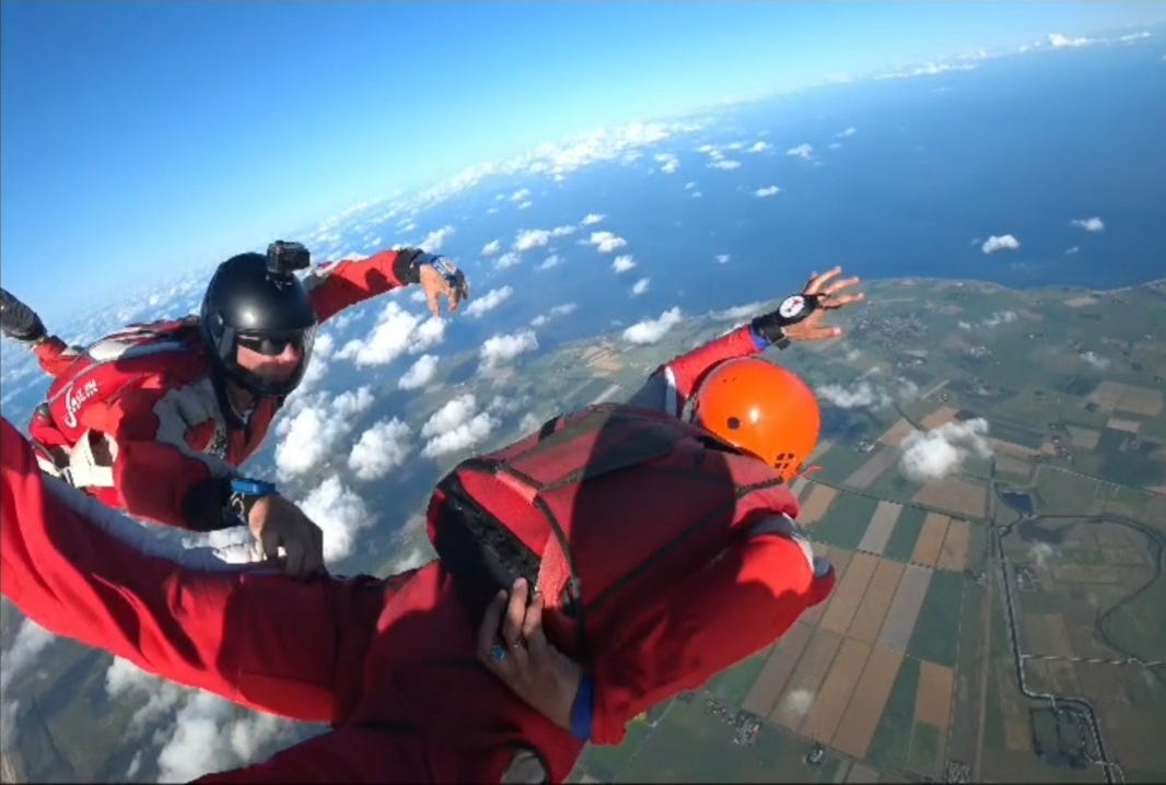 When I jumped out of an airplane with two parachutes (and two