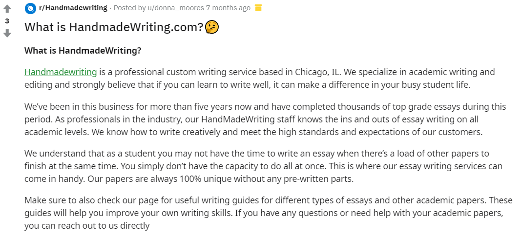 reddit paper writing service