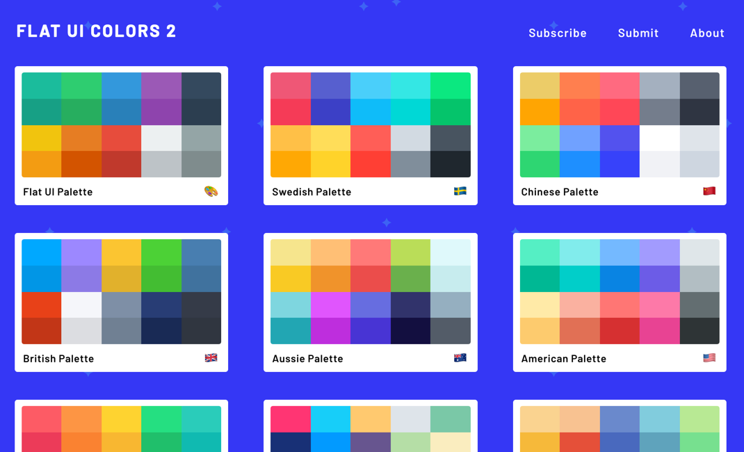 Flat UI Colors 2 — 13 Countries, 13 Designers, 13 More Color Palettes | by Ahmet Sülek | Collect UI Design Inspiration | Medium