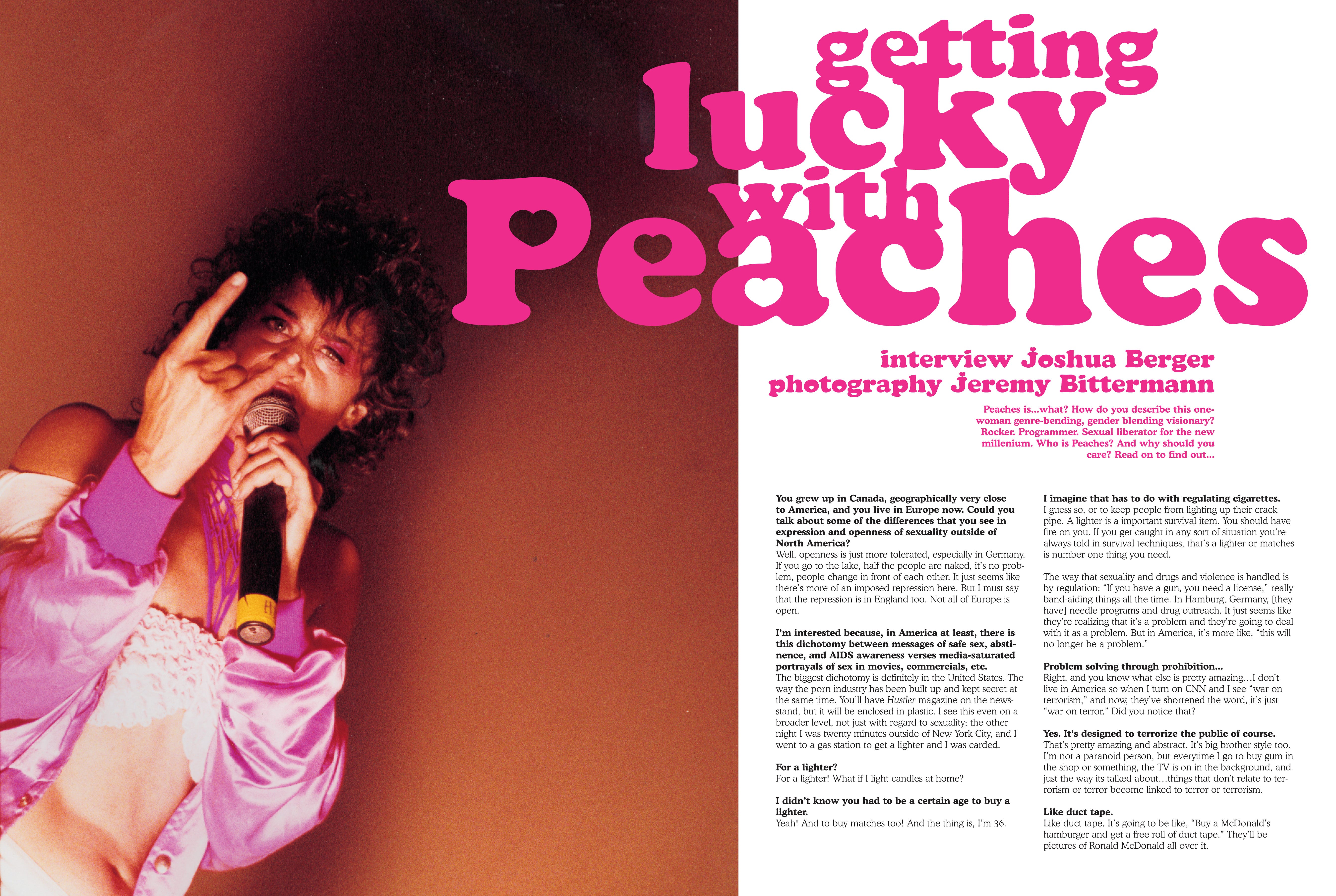 Getting lucky with Peaches. Originally published in Plazm magazine… | by  Joshua Berger | Magazine - PLAZM