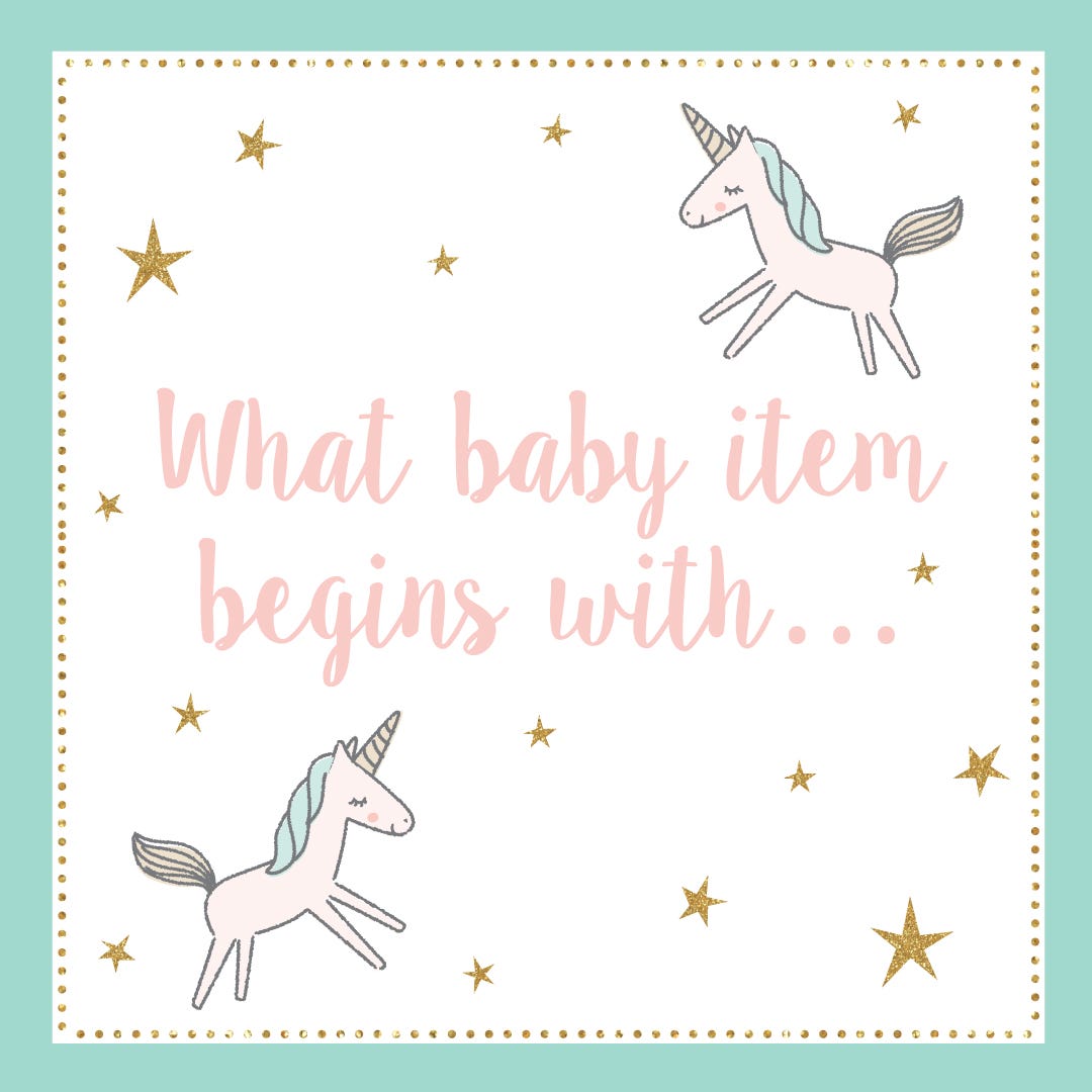 unicorn themed baby shower games