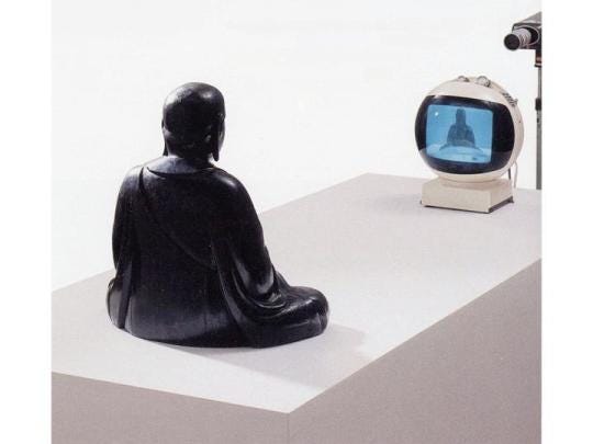 Nam June Paik's TV Buddhas. A pioneer of video installation art… | by  Caitlin Stacy | Medium