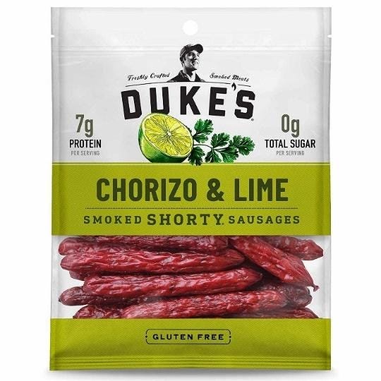 best keto snacks Chorizo & Lime Sausages have zero grams of sugar