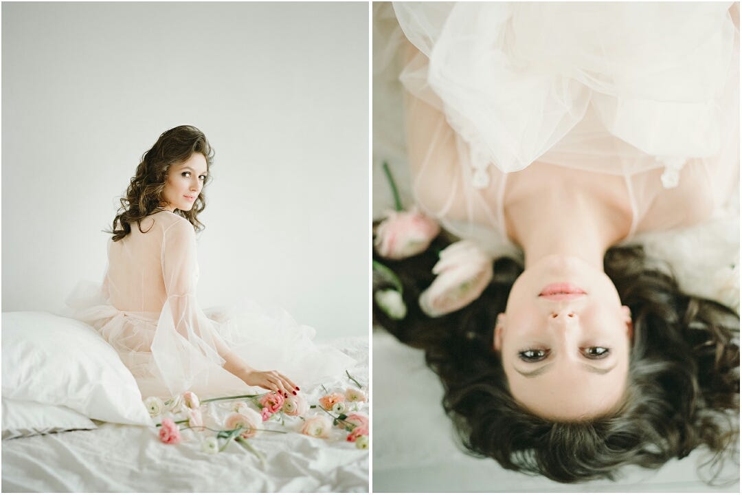 dirty wedding photography on bed