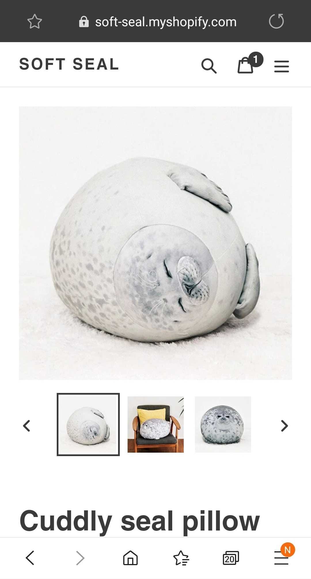 cuddly seal pillow