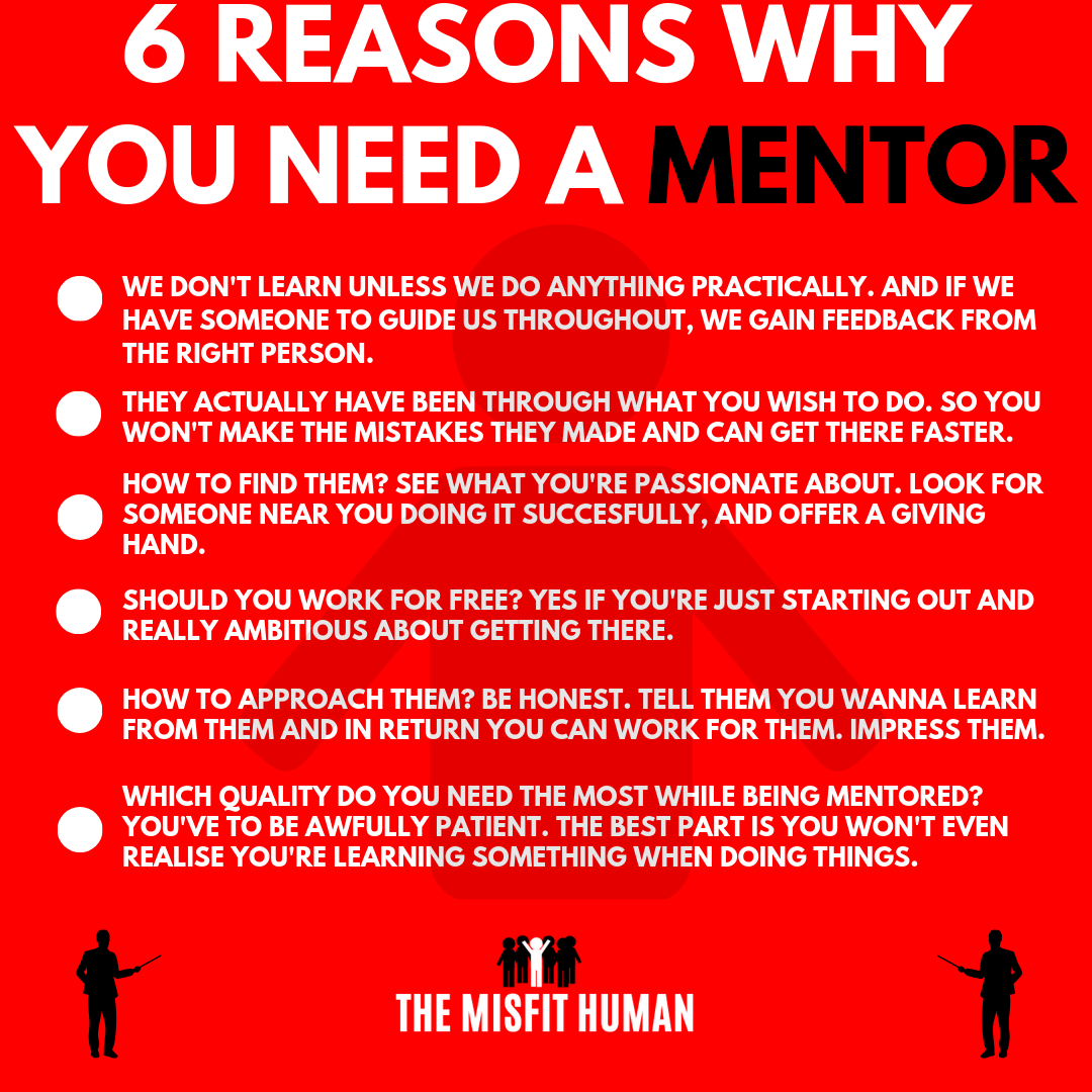 6 REASONS WHY YOU NEED A MENTOR. Do you have a mentor? Leave a YES 👇 if… |  by The Misfit Human | Medium