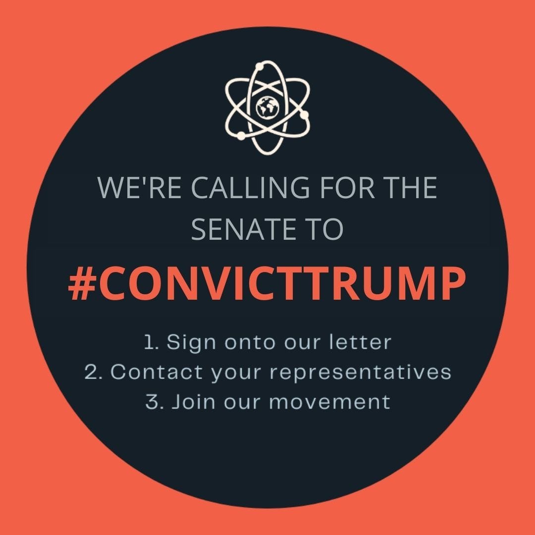 Sign On Letter: March for Science Calls For Donald J. Trump to be  Impeached, Convicted, & Barred from Holding Public Office | by March For  Science | March For Science News | Medium