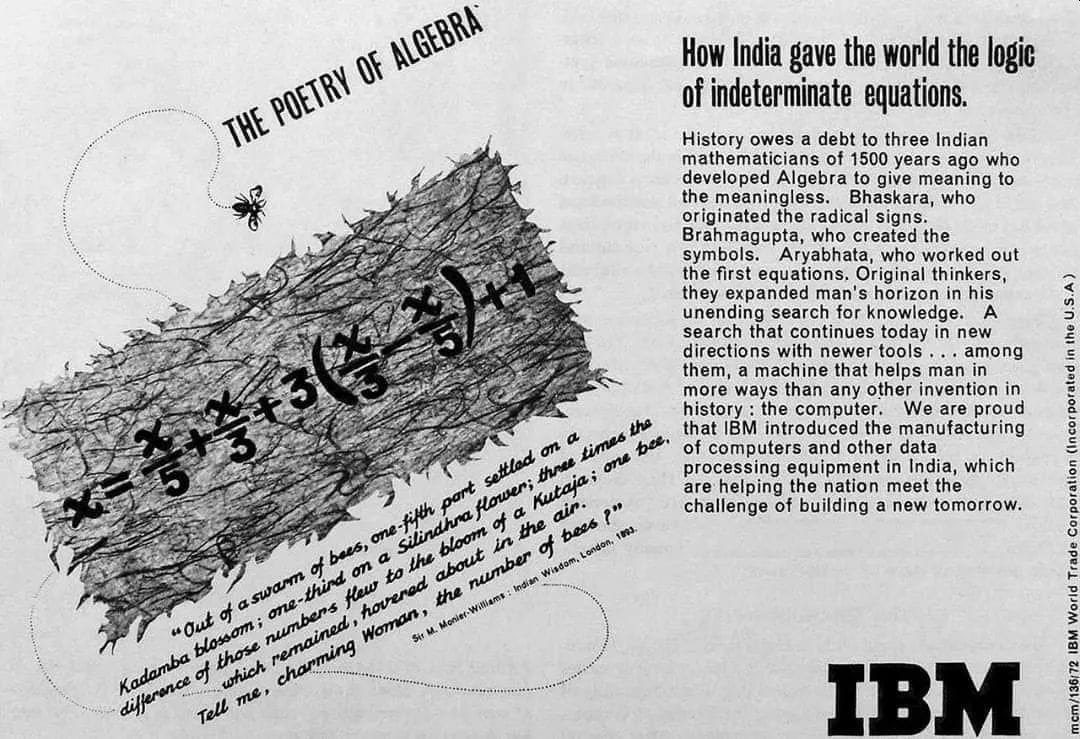 How India Gave The World The Logic Of Indeterminate Equations IBM Advt