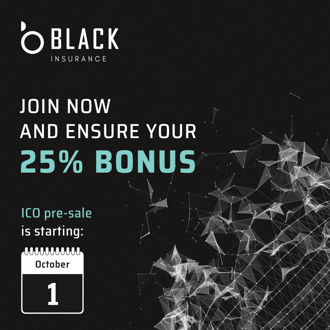 PRESS RELEASE Black Insurance 5M ICO starts October 1st