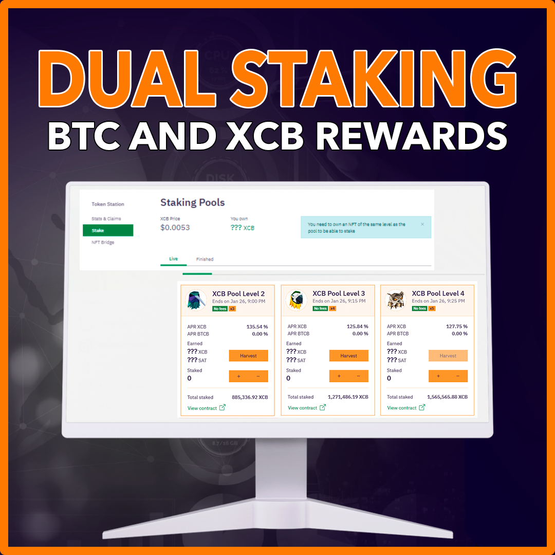 📢 NUEVO Super Staking Dual XCB + BTC Abierto + Alto APR 🔥 by Crypto