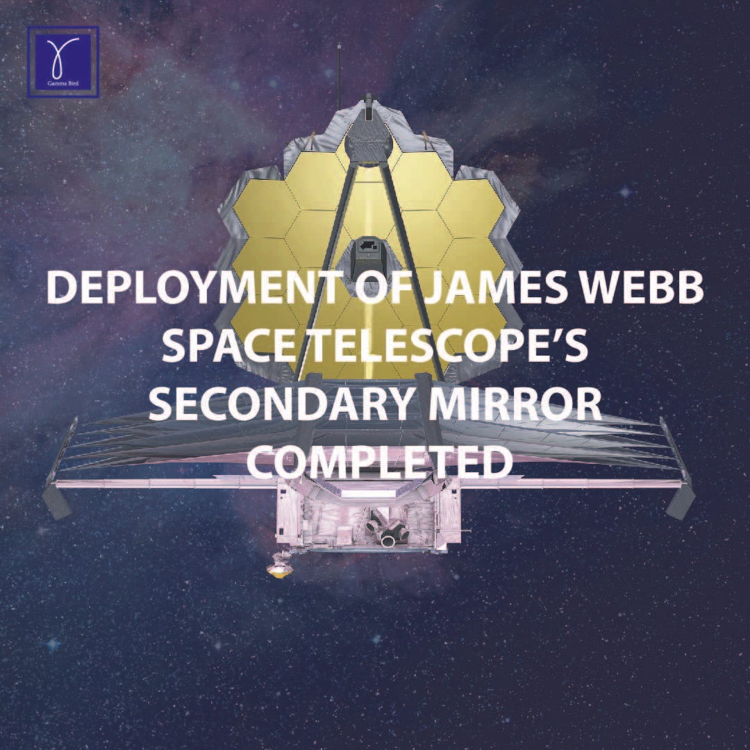 DEPLOYMENT OF JAMES WEBB SPACE TELESCOPE’S SECONDARY MIRROR COMPLETED