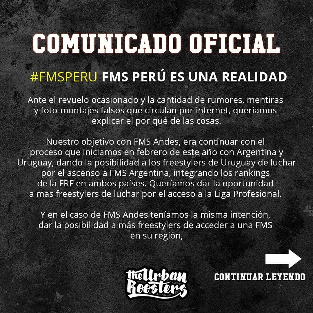 Comunicado de Urban Roosters calmando la polémica Comunicado de Urban Roosters calmando la polémica
