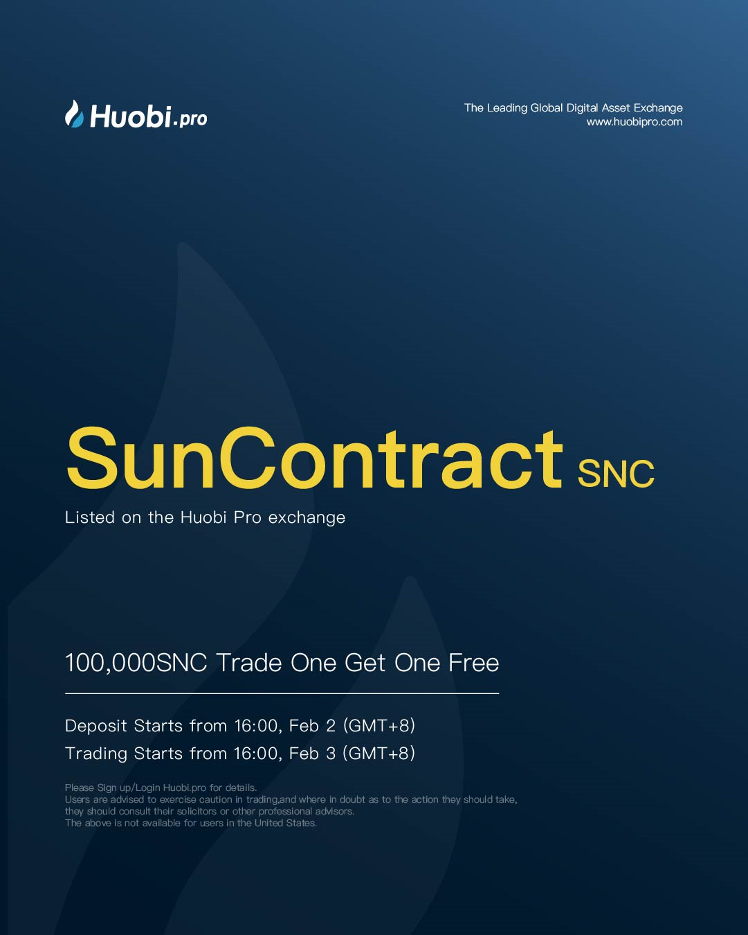Huobi Pro Launches SunContract (SNC) on February 2 | by ...