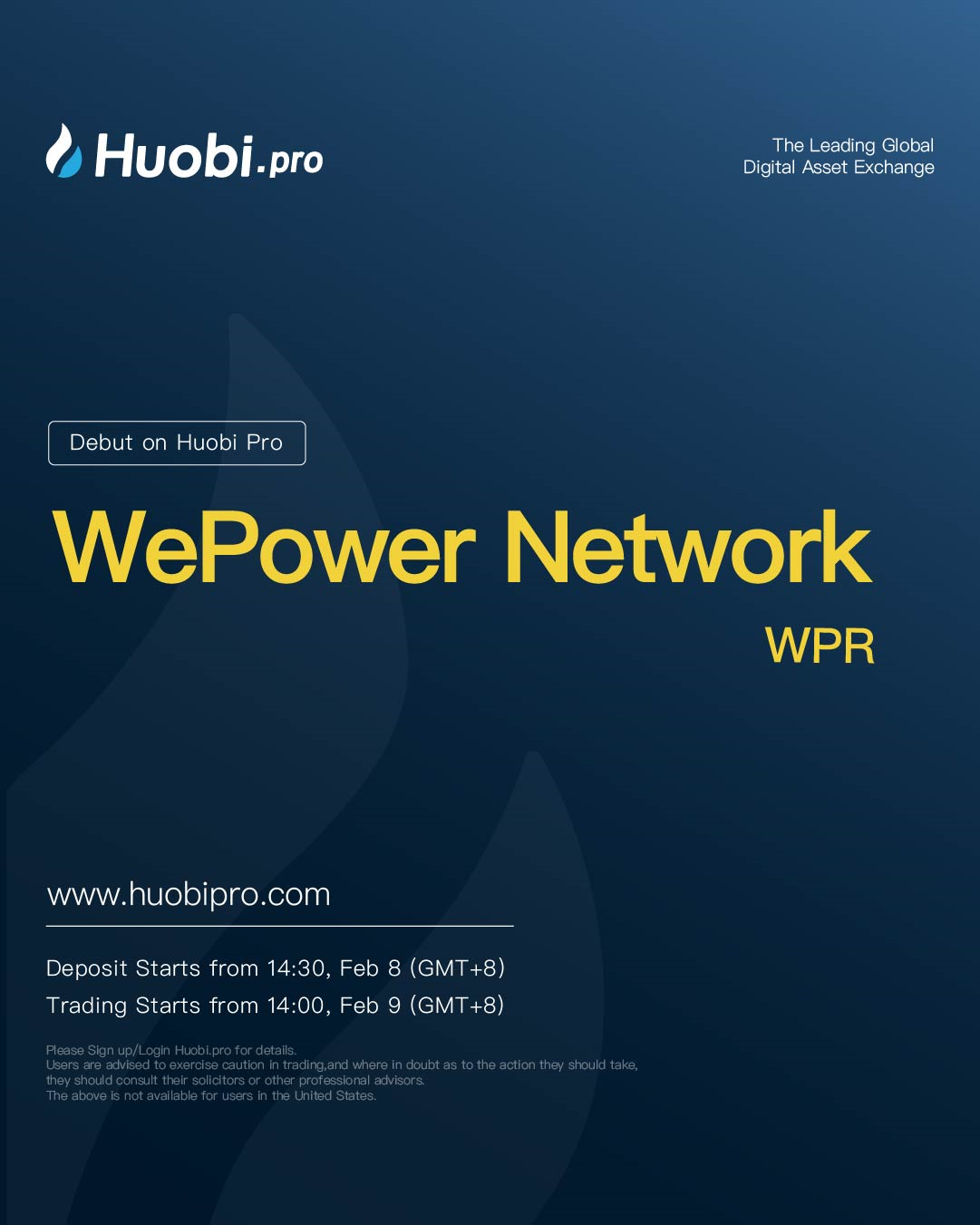 Huobi Pro World Premiere of WePower Network (WPR) on ...