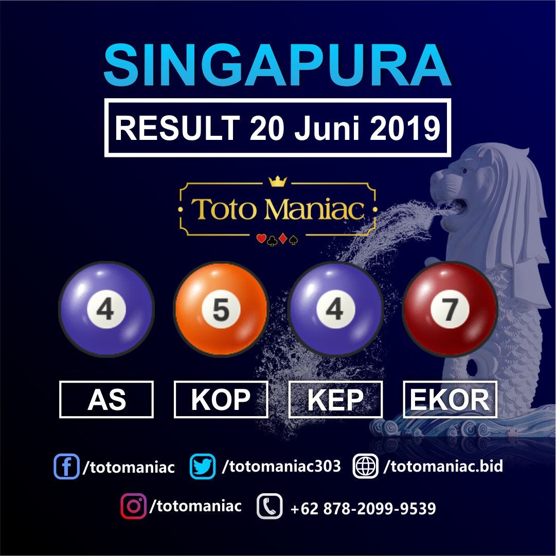Prediksi Toto Singapura Pools Hari Sabtu 22 Juni 2019 By Video Enak Medium