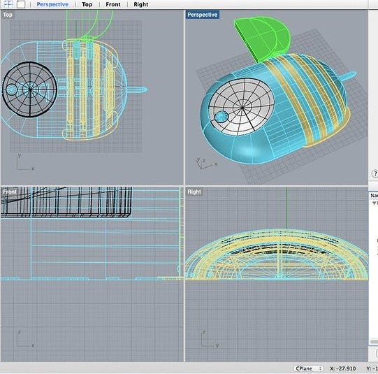 Slicer Image of a 3D model for multi-extruder printing