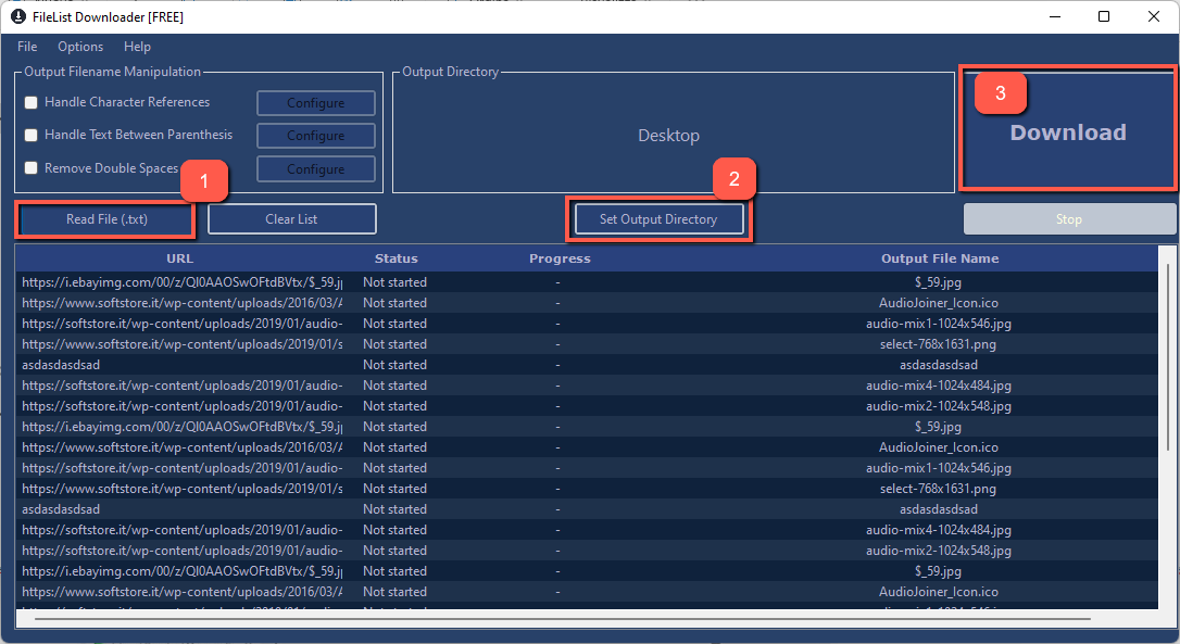 How to bulk download files from list of URL or Links by