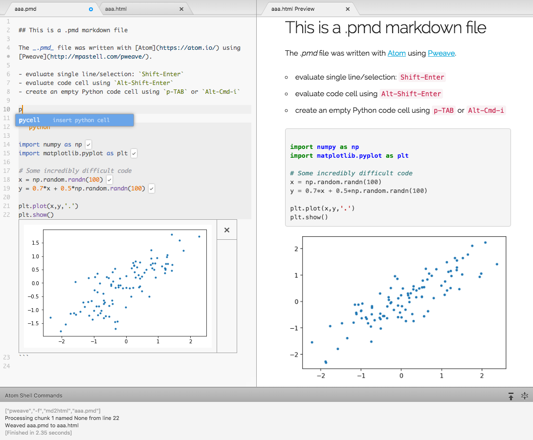 Python notebooks for R markdown lovers using Atom and Pweave | by Leonardo  Cerliani | Medium