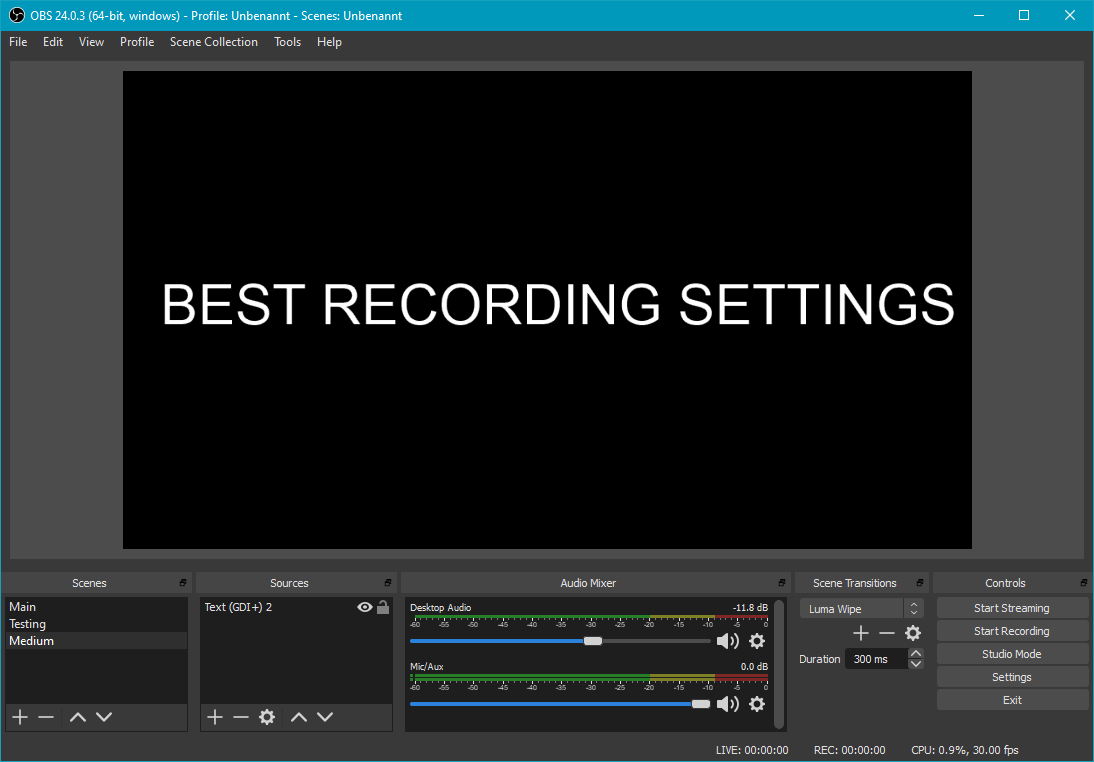 Recording in OBS Studio — The best settings | by Marvin Wendt | Medium