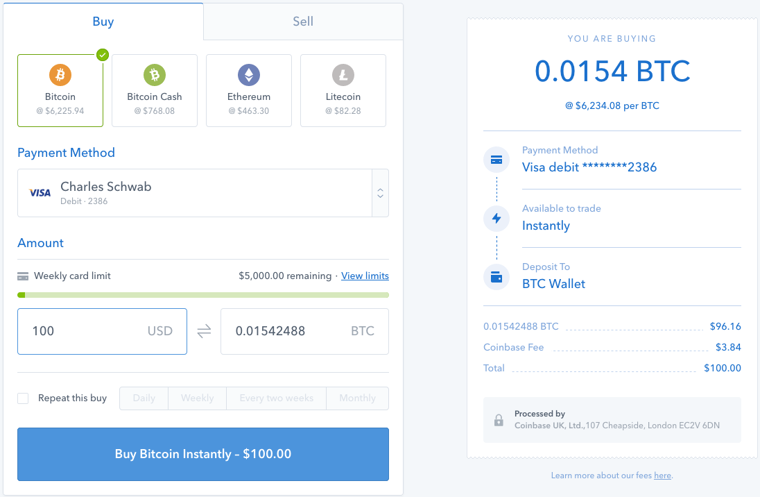 can you buy bitcoin with credit card coinbase