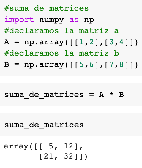 Operaciones con matrices in python | by Ruben Méndez | Medium