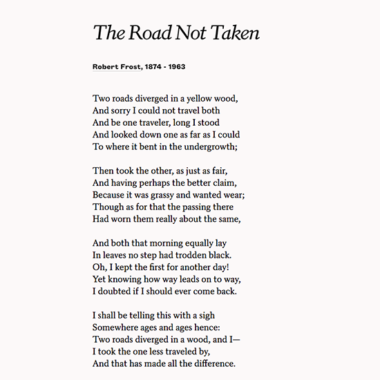 explain poem the road not taken