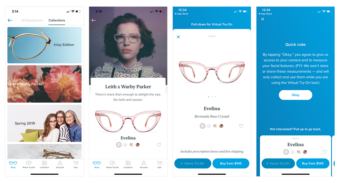 Design Review Warby Parker Virtual TryOn by Erin Gwozdz Medium
