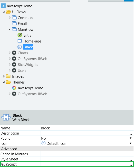 Outsystems Line Chart